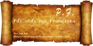 Pöstényi Franciska névjegykártya